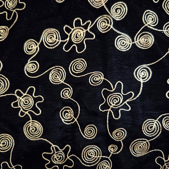 80s Vintage Black Velvet Gold Metallic Brocade Embroider USA Made Jacket Size 14 - Picture 9 of 10